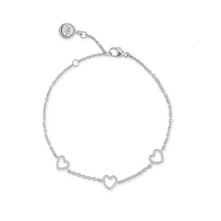 24KAE Bracelet with Rope Structured Hearts