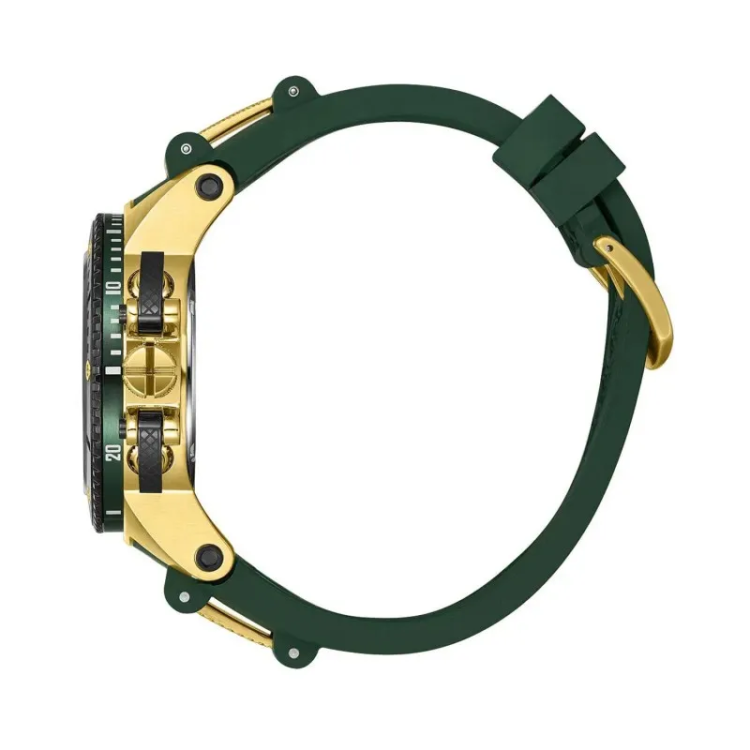 QUANTUM HUNTER with Gold Stainless Steel Bracelet & Green Rubber Strap