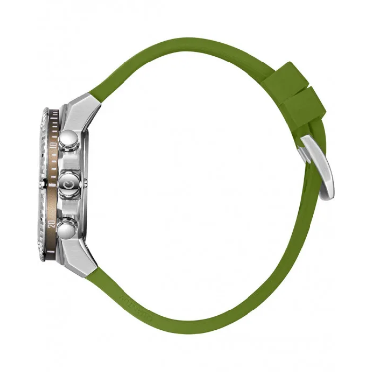 QUANTUM HUNTER Chronograph Green Rubber Strap