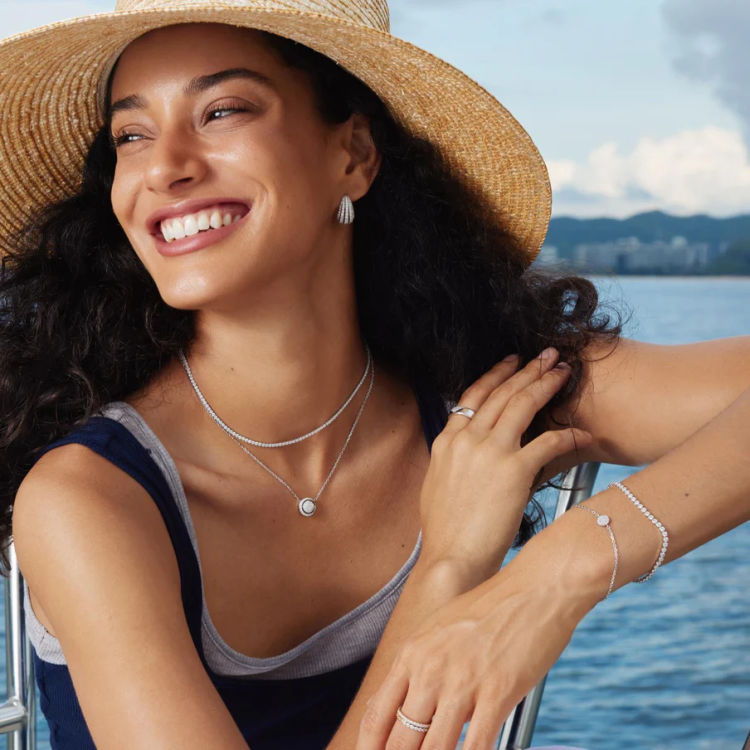 ANIA HAIE Silver Pave Disc Bracelet