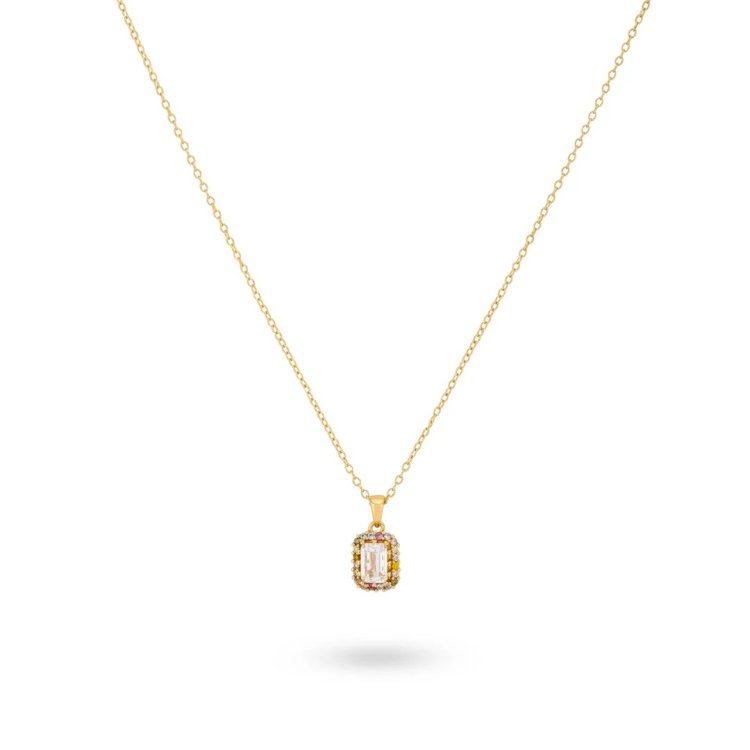 24KAE Necklace with Colored Stones