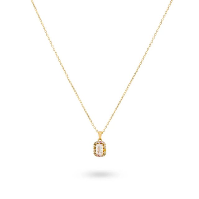 24KAE Necklace with Colored Stones