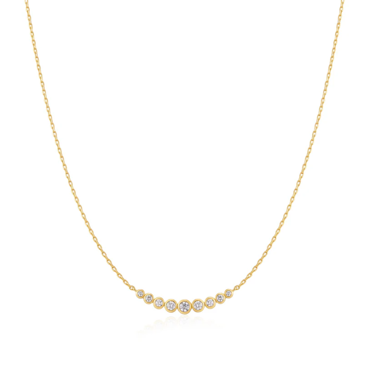 ANIA HAIE Gold Graduated Bezel-Set Necklace