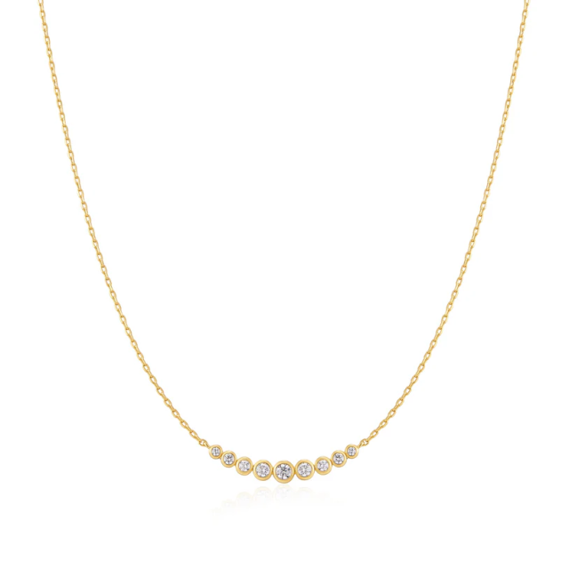 ANIA HAIE Gold Graduated Bezel-Set Necklace