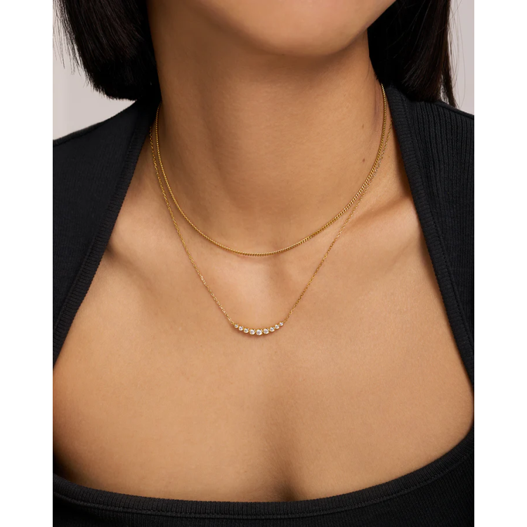 ANIA HAIE Gold Graduated Bezel-Set Necklace