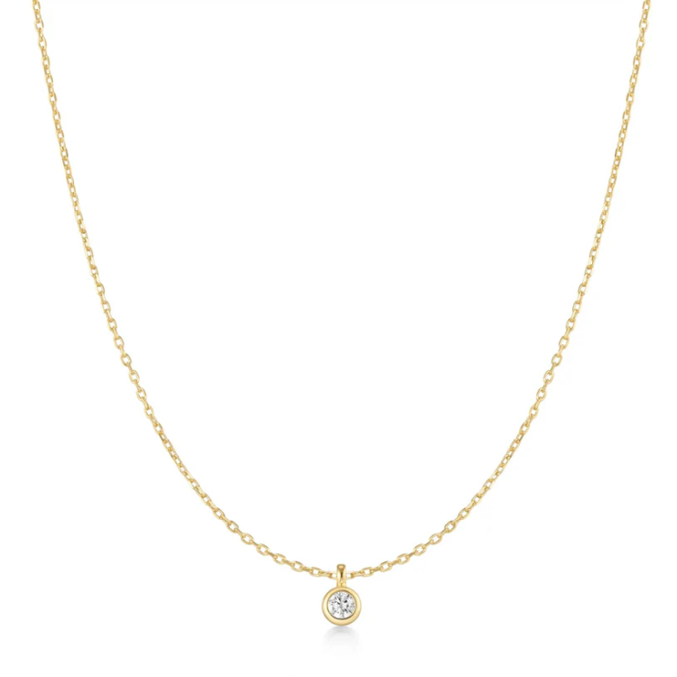 ANIA HAIE Gold Classic Bezel-Set Solitaire Necklace