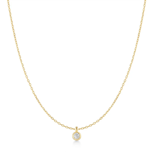 ANIA HAIE Gold Classic Bezel-Set Solitaire Necklace
