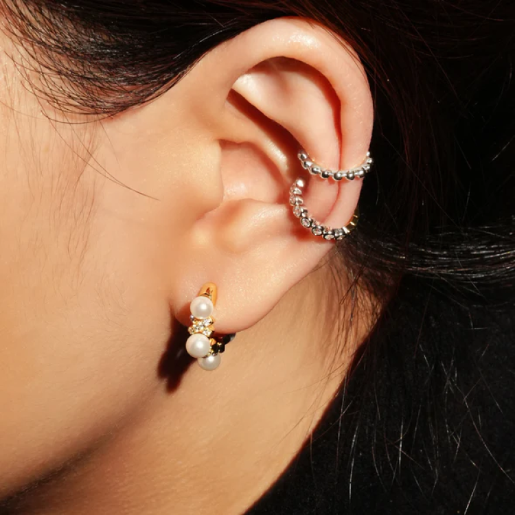 ANIA HAIE Silver Beaded Ear Cuff