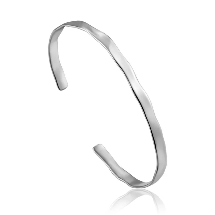 ANIA HAIE Crush Cuff Sterling Silver Rhodium Plated Bracelet