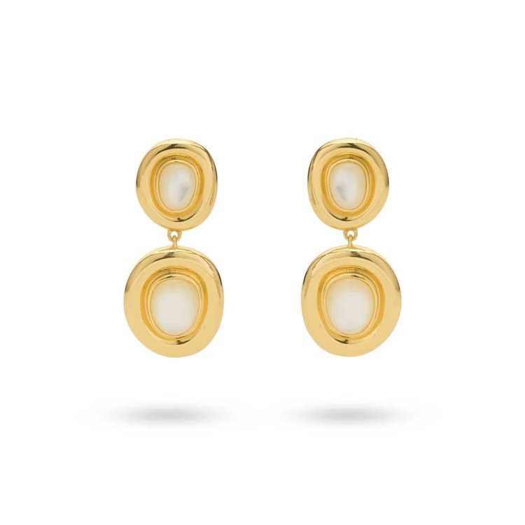 24KAE Statement Earring with Mother of Pearl 