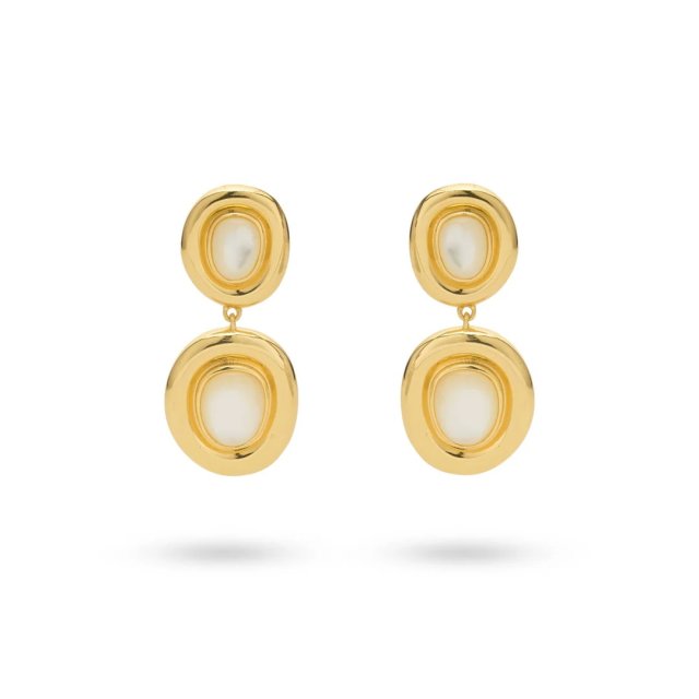 24KAE Statement Earring with Mother of Pearl 