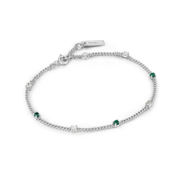 ANIA HAIE Silver Malachite Chain Bracelet
