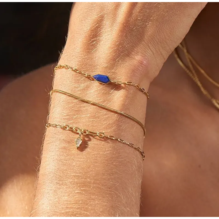 ANIA HAIE Gold Lapis Emblem Chain Bracelet
