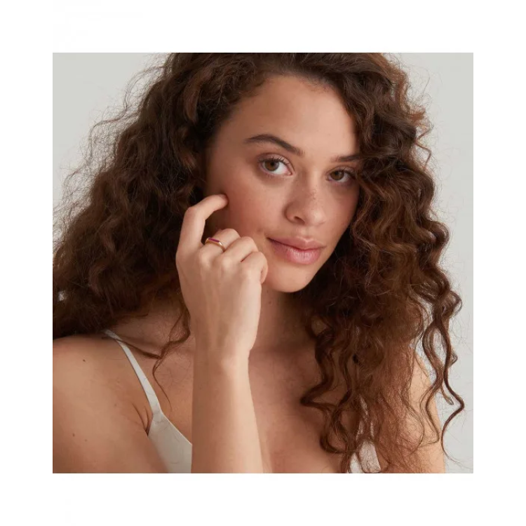 ANIA HAIE Bar Berry Enamel Starling Silver Rhodium Plated Adjustable Ring