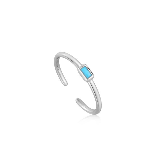 ANIA HAIE Turquoise Silver Band Adjustable Ring
