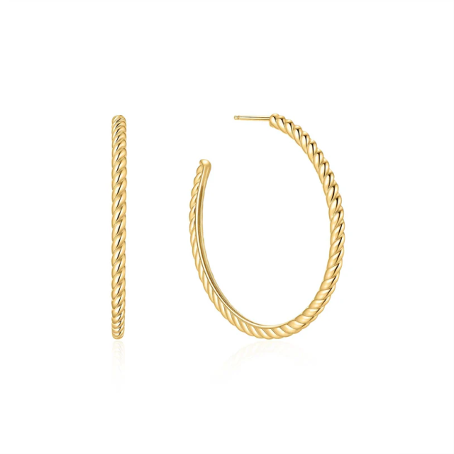 ANIA HAIE Gold Twisted Oversized Hoop Earrings