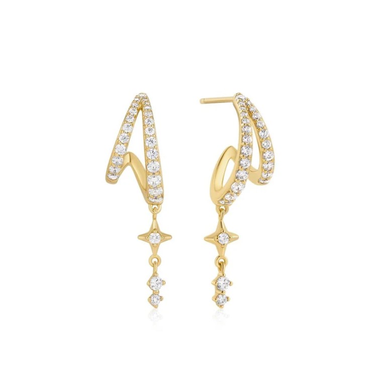 ANIA HAIE Gold Star Drop Stud Earrings