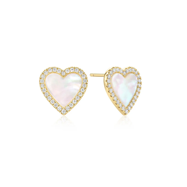 ANIA HAIE Zoom
Gold Mother of Pearl Halo Heart Stud Earrings