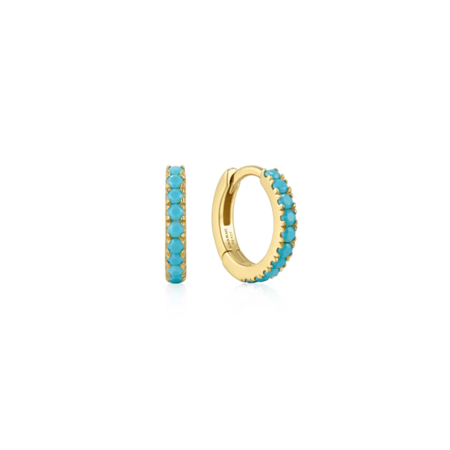 ANIA HAIE Gold Aqua Blue Row Earrings