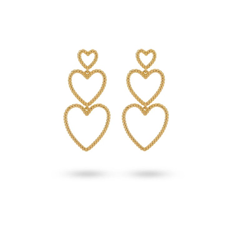 24ΚΑΕ Heartshaped Statement Earrings