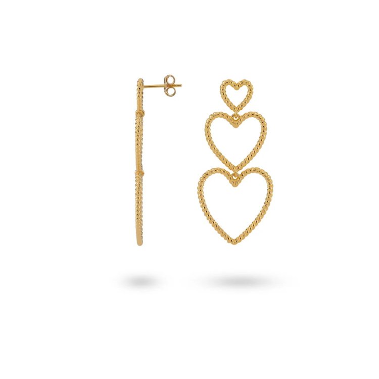 24ΚΑΕ Heartshaped Statement Earrings
