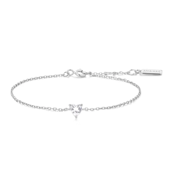 ANIA HAIE Silver Sparkle Heart Bracelet