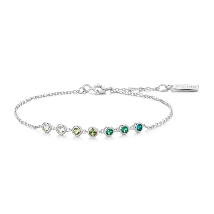 ANIA HAIE Silver Green Station Bracelet