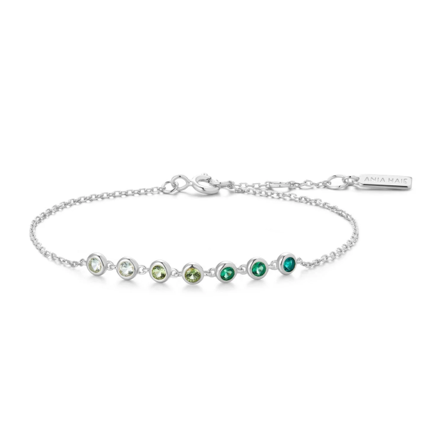 ANIA HAIE Silver Green Station Bracelet