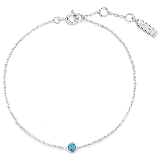 ANIA HAIE Silver Bezel Set Lab Created Turquise Bracelet
