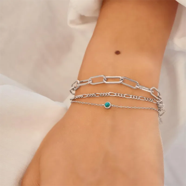 ANIA HAIE Silver Bezel Set Lab Created Turquise Bracelet