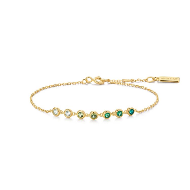 ANIA HAIE Gold Green Station Bracelet