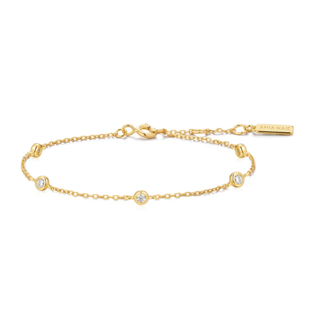 ANIA HAIE Gold Classic Bezel-Set Station Bracelet