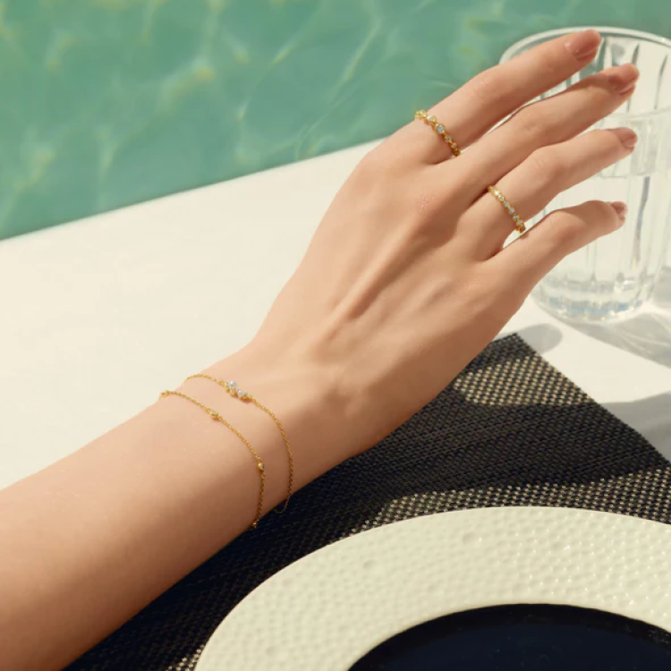 ANIA HAIE Gold Classic Bezel-Set Station Bracelet