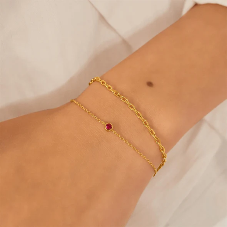 ANIA HAIE Gold Crimson Solitaire Bracelet