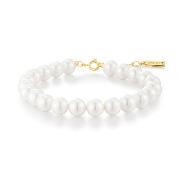 ANIA HAIE Gold Classic Shell Pearl Beaded Bracelet