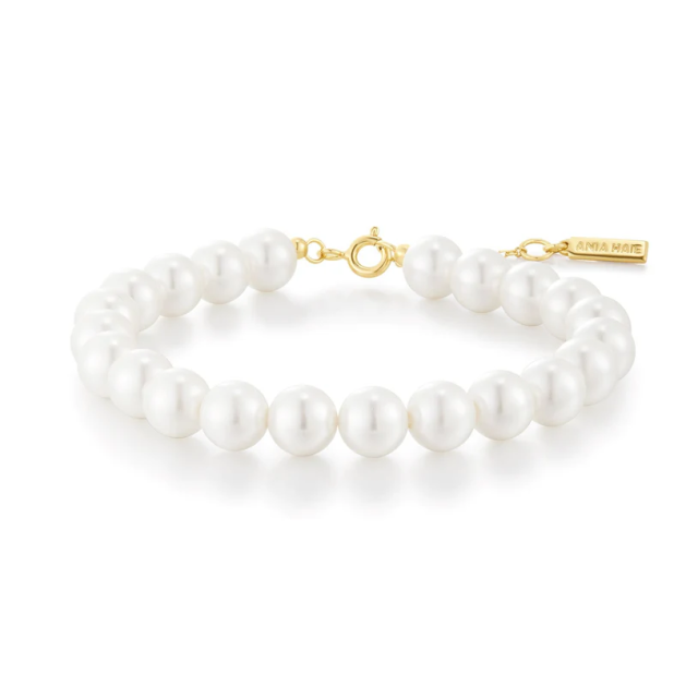 ANIA HAIE Gold Classic Shell Pearl Beaded Bracelet