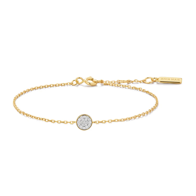 ANIA HAIE Gold Pave Disc Bracelet