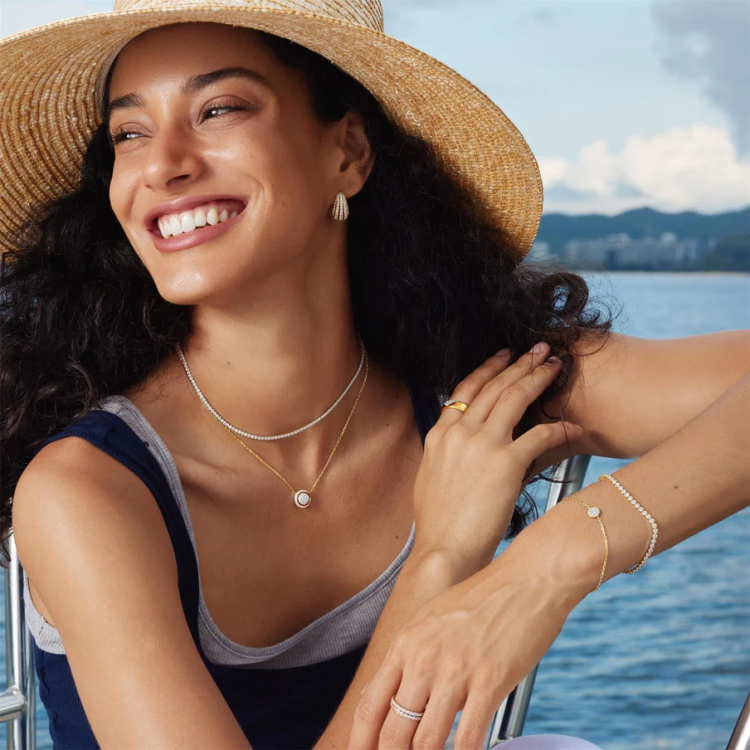 ANIA HAIE Gold Pave Disc Bracelet