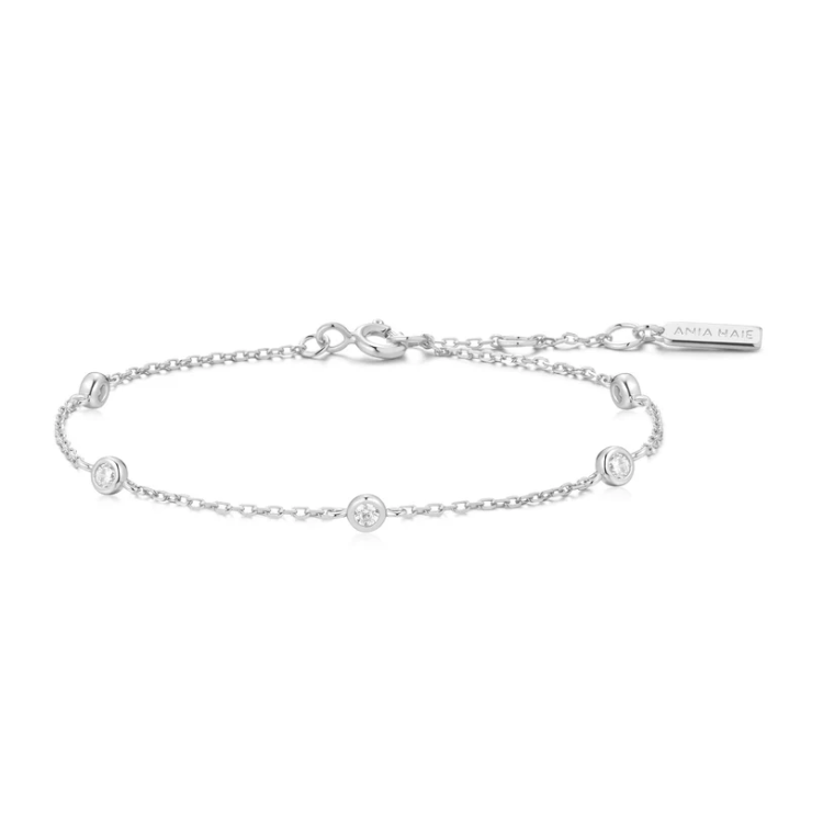 ANIA HAIE Silver Classic Bezel-Set Station Bracelet