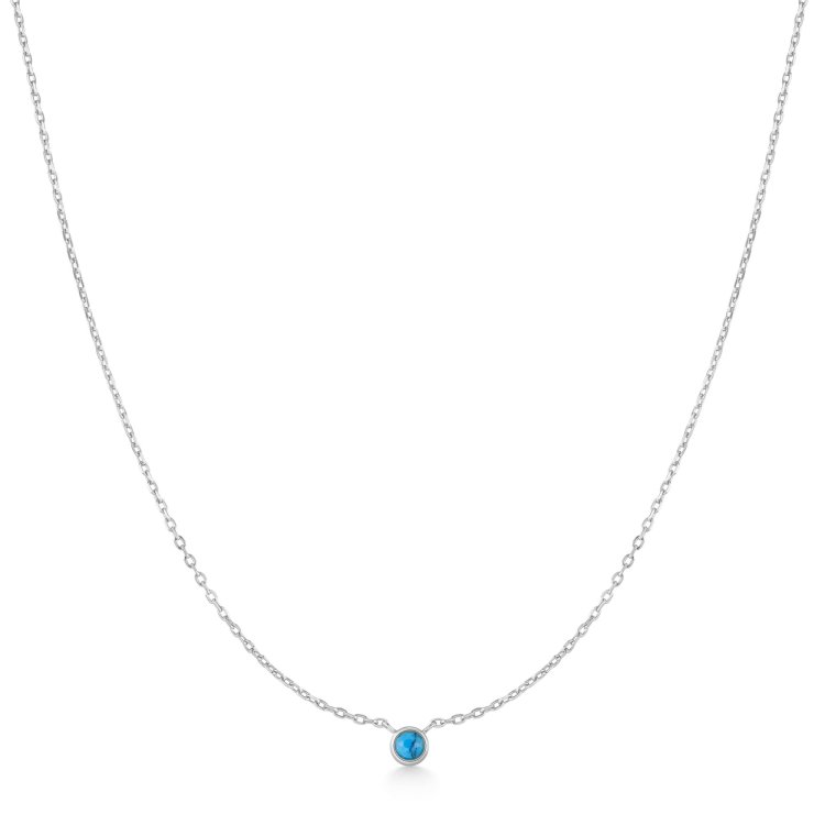 ANIA HAIE Silver Bezel-Set Lab-Created Turquoise Solitaire Necklace