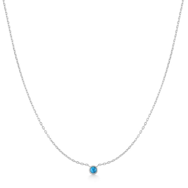 ANIA HAIE Silver Bezel-Set Lab-Created Turquoise Solitaire Necklace