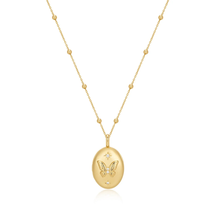 ANIA HAIE Gold Butterfly Locket Necklace