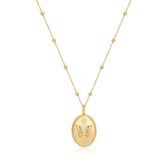 ANIA HAIE Gold Butterfly Locket Necklace