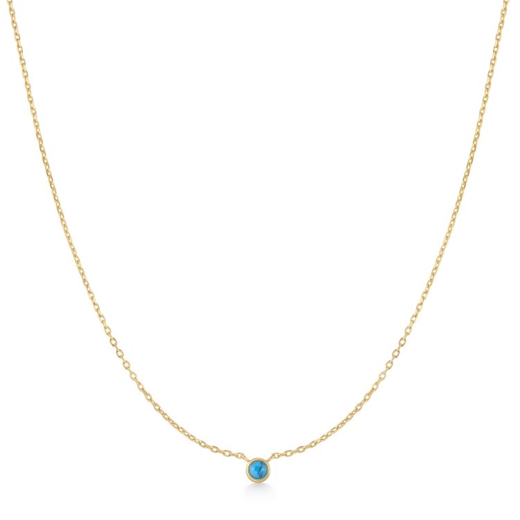 ANIA HAIE Gold Bezel Set Lab Created Turquoise Solitaire Necklace