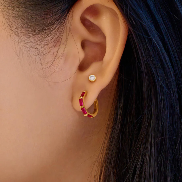 ANIA HAIE Gold Rose Holiday Huggie Hoop Earrings