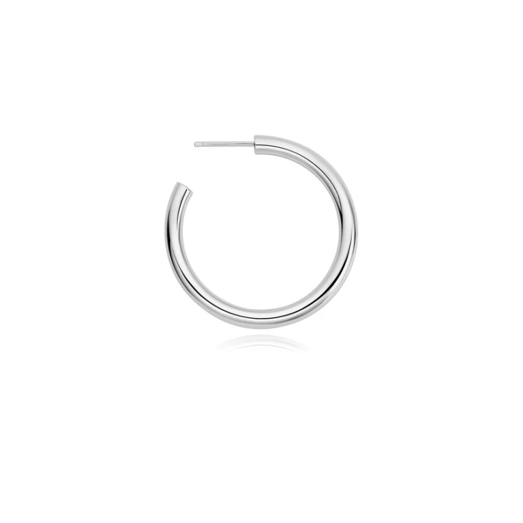 ANIA HAIE Silver Classic Tube Oversized Hoop Earrings