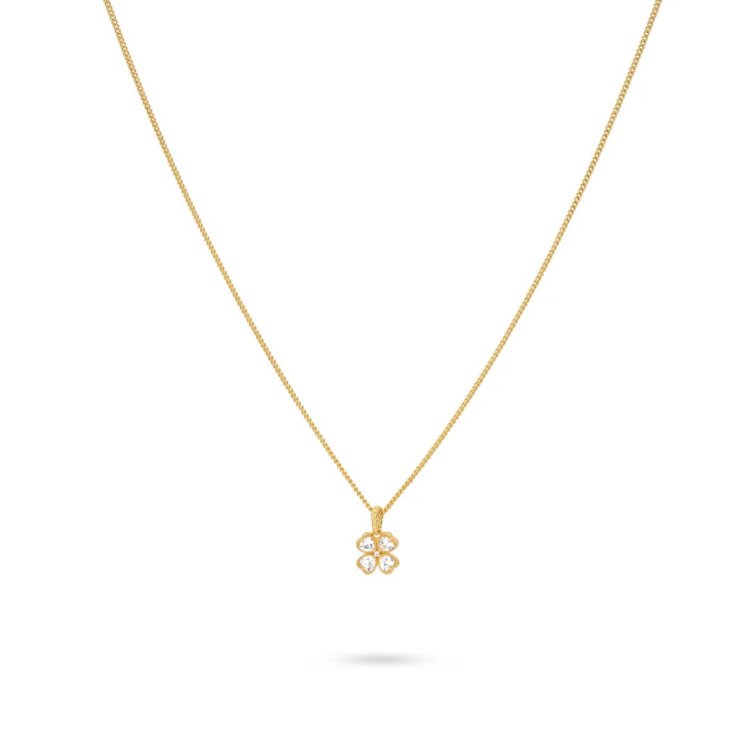 24KAE Necklace with Clover Pendant