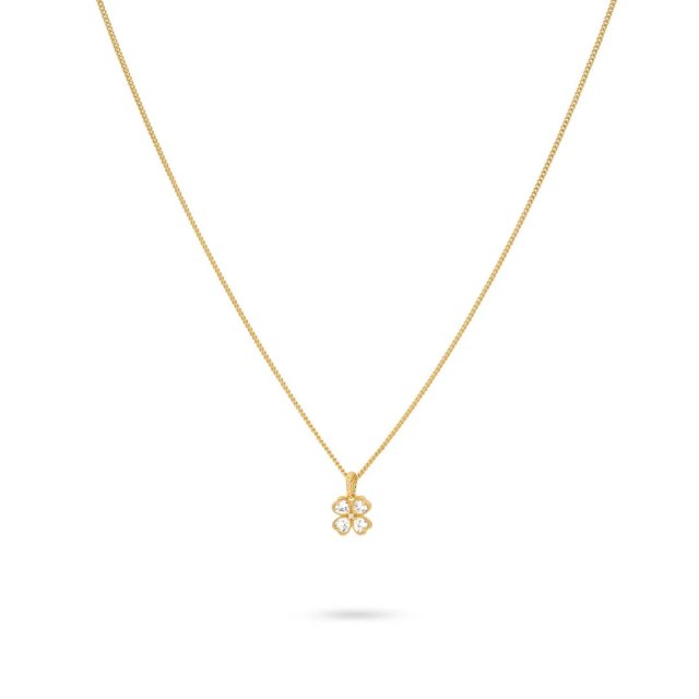 24KAE Necklace with Clover Pendant