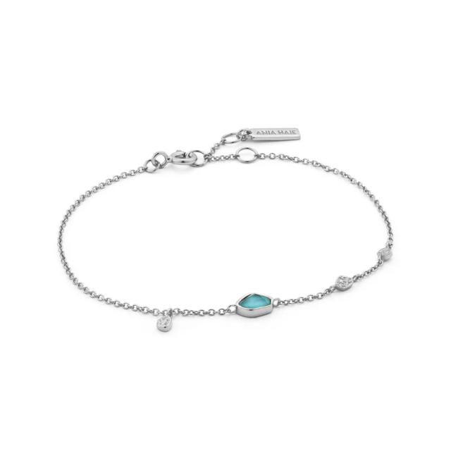 ANIA HAIE Turquoise Discs Silver Bracelet