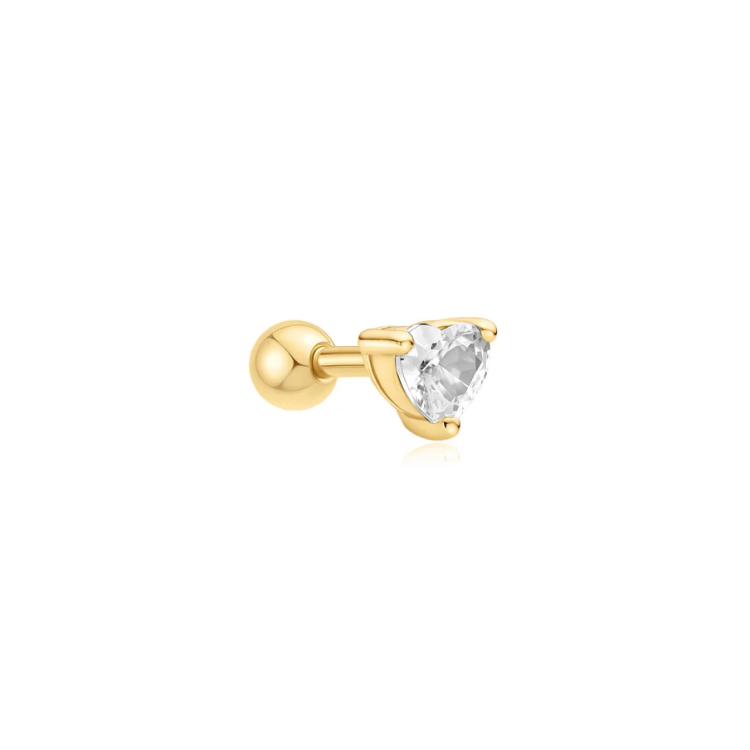 ANIA HAIE Gold Heart Barbell Single Earring